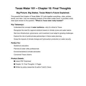 Final Chapter/Conclusions to the Book, Texas Water 101: Forging Resilience Through Innovation and Adaptation
